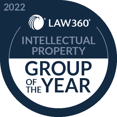 law 360 practice group of the year badge