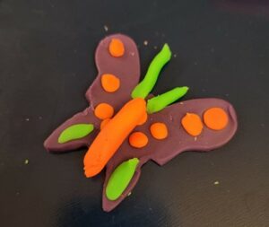 Crafting clay butterfly 